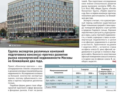 Данные Глобального Консенсус-прогноза от RRG на страницах журнала "Недвижимость и Цены" — иллюстрация 2.2